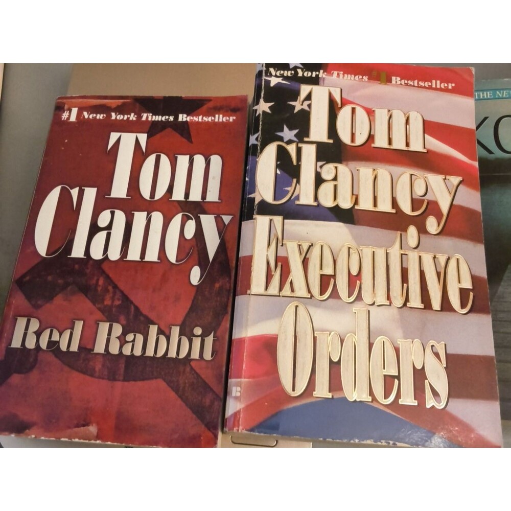 Lot of 2 Executive Orders & Red Rabbit by Tom Clancy Paperback Good Condition